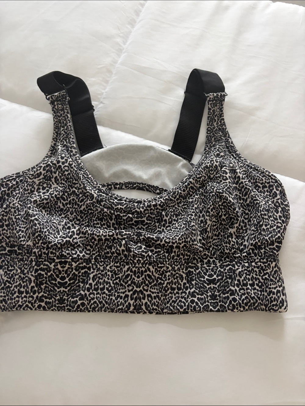 NVGTN Black and White Leopard-Print Sports Bra